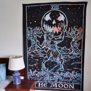 Halloween moon tarot card tapestry,Wall hanging